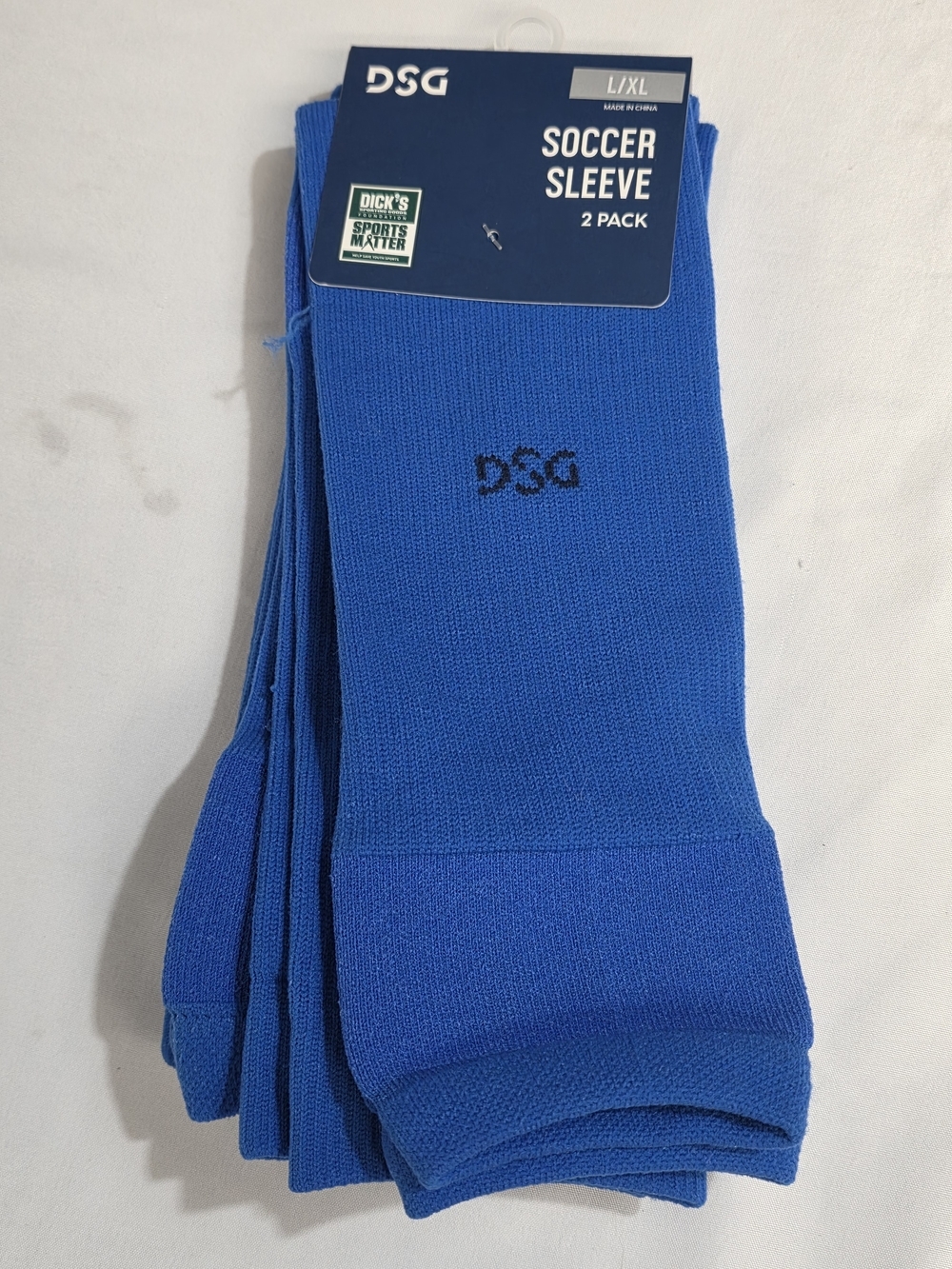 DSG Adult Unisex Royal Blue Soccer Leg Sleeve 2-Pack (2 Pair) L/XL